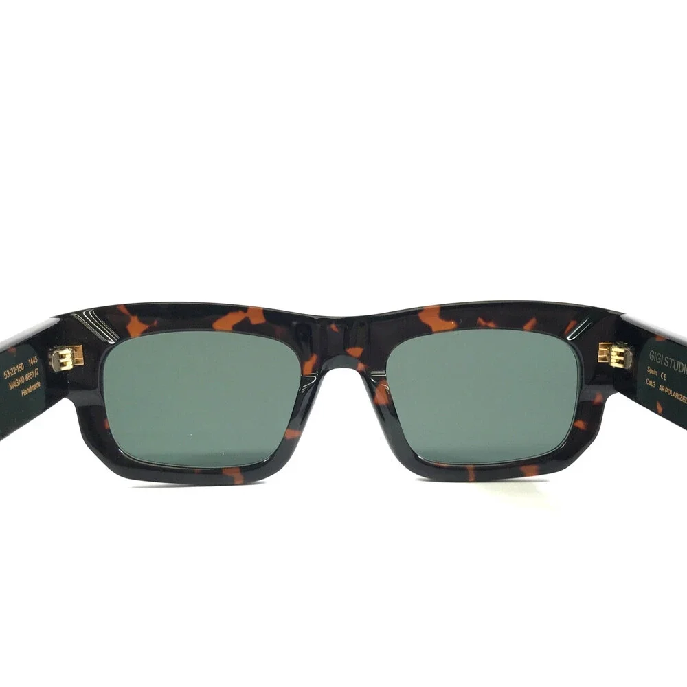 Gigi Studios Sunglasses MAGNO 6851/2 Dark Tortoise Frames Green Polarized Lenses